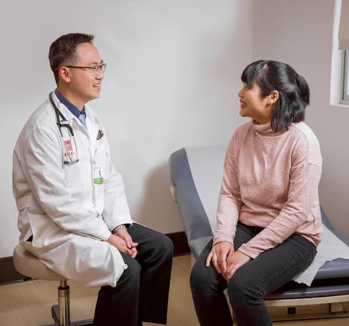 Doctor talking to patient